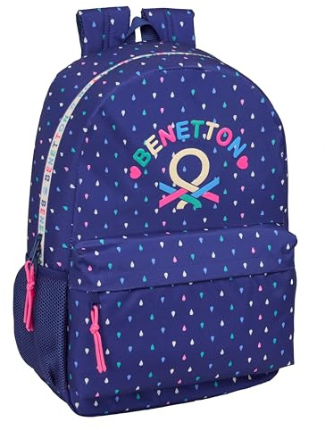 safta Benetton Drop Schulrucksack für Kinder, ideal für Kinder verschiedener Altersgruppen, bequem und vielseitig, Qualität und Widerstandsfähigkeit, 30 x 14 x 46 cm