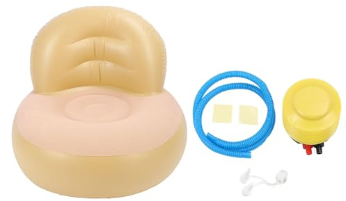 Zerodis Ergonomisches Design, Hochwertige Materialien, Leicht zu Bewegendes Aufblasbares Sofa, PVC-Flock-Luftcouch für das Wohnzimmer (Sekt)
