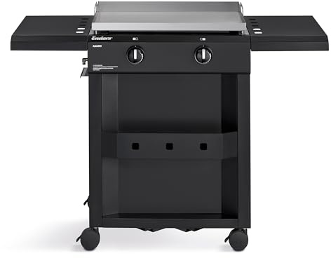Enders® AMARO 2 Plancha Gasgrill Griddle, 2 Edelstahlbrenner, massive Edelstahl-Plancha mit Tragegriffen, große Grillfläche, abnehmbare Haube, abnehmbare Körbe, Ablagefach, #82206