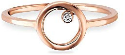 cai Damen Ring 925/- Sterling Silber rotvergoldet Zirkonia rot 273271222