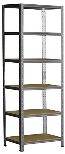 Shelf Creations Basic Schwerlastregal 230x60x30cm verzinkt 6 Böden - Regal Kellerregal Metallregal smartes Steckregal Lagerregal Werkstattregal Archivregal Industrieregal Haushaltsregal Ordnerregal
