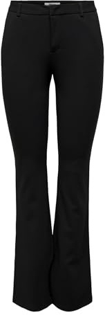 ONLY Damen ONLROCKY MID Flared Pant TLR NOOS Hose, Schwarz (Black Black), W/L30(Herstellergröße: XS)