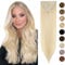 Silk-co Echthaar Clip In Extensions 8 Tressen 18 Clips 50g, Blonde Hair Extensions, Remy Echthaar Clip In Extensions Haarverlängerung 613# Bleichblond 25cm