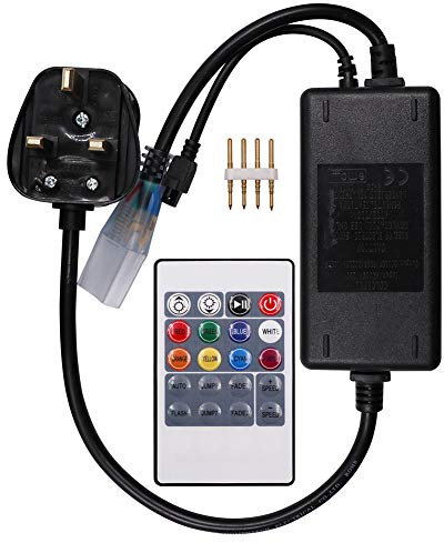 GQL 20-key IR Remote + 1000W LED Controller 220V Transformer Power Adapter UK Plug for RGB LED Strip Neon Light