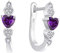 YL Creolen 925 Sterlingsilber mit Februar Geburtsstein Amethyst U Form Huggie Ohrringe für Damen