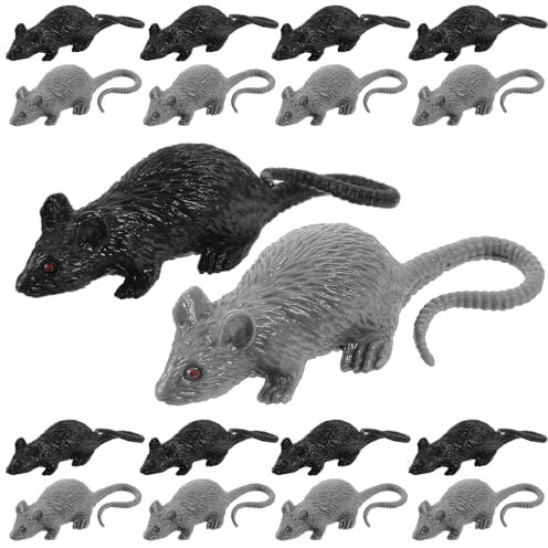 Tomaibaby Realistic Fake Rat: 20PCS Lifelike Plastic Mouse Toys - Novelty Simulated Mice Model - Small Toy Rat for Kids Halloween Party Decorations Joke Prank Props