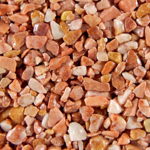 Terralith Steinteppich Marmor Komplett-Set für 1qm - Körnung: fein - 2-4mm mit Polyurethan Bindemittel - für Außen in rot (teracotta)