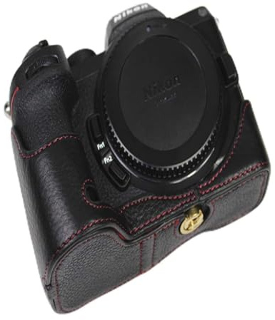 XJST Echtes Leder-Kameratasche, Vintage-Leder-Kameras-Case-Tasche für Z5 Z6 Z6 Z6II Z7II-Kamera, schön und langlebig,Schwarz