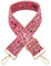 PTNKUIIY Taschengurt Schulterriemen mit Blumen Muster Verstellbarer 5CM Schultergurt 75-130cm Umhängegurt Karabiner Farbe Gold Leinwand Schultergurt für Schultertasche Tragetaschen für Damen,Rosa