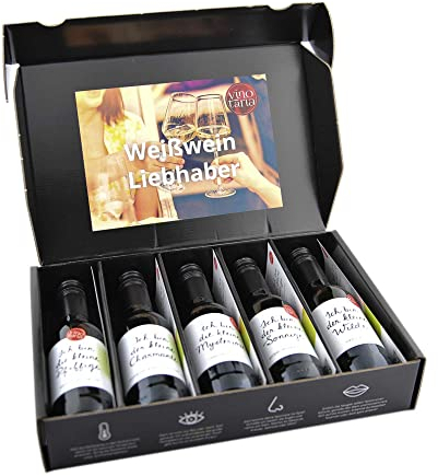 Vinotaria Wein Geschenkbox Weißwein für Weinliebhaber 5 x 250ml