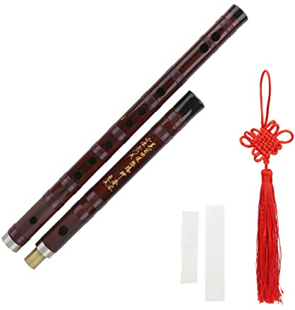 Flöte, Anfängerflöte, Traditionelles Handgefertigtes Chinesisches Musikinstrument Dizi, Vintage-Stil Dizi, Geschenk für Musikliebhaber (Tonart F/Bitter)(F-Taste)