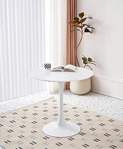HJhomeheart Runder Küchen-Esstisch, Moderner Beiläufiger Tisch. Esstisch-Set für Küche, Esszimmer und Büro, weißer Esstisch, 80 Durchmesser * 75 (H) cm