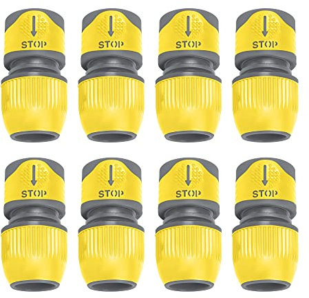 Jardibric - Lots de 8 Raccord D'arrosage (Raccord Rapide Bi-Matière Stop 19 mm)