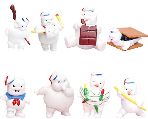 LKNBIF Ghostbuster Mini Figuren Set, 8 Stück Ghostbuster Figures, Ghostbusters Geburtstag Dekorationen Ornamente Cupcake Figuren Action Figures Statue Cartoon Kuchenaufsätze Cake Topper für Kinder
