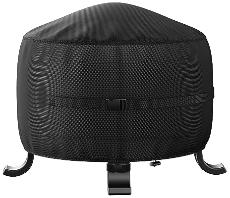 Armorget Housse de Protection pour Braséro Rond 80×50cm, Anti-UV, Coupe-Vent, Housse en Tissu Oxford 600D avec Boucle et Cordon de Serrage pour Les Cages à feu et Les Foyers Extérieurs