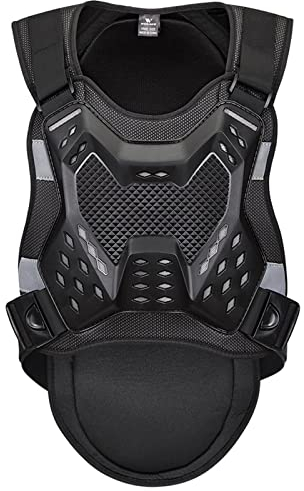 Motorrad Brustschutz Rüstung Reiten Wirbelsäule Brustpanzer Rückenschutz Motocross MTB Rennen Weste,Black,One Size