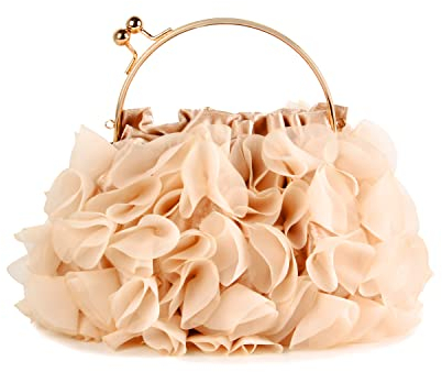 Jywmsc Pochette Floreale da Donna Borsa da Sera con Fiore in Raso Borsa da Ballo per Feste