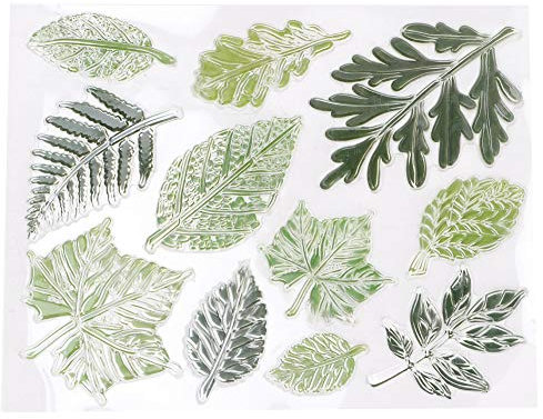Dekaim Silikonstempel, Blumen Blätter Stempelset,Klares Stempelset, Für DIY-Dekoration, Scrapbooking, Geburtstagsalben