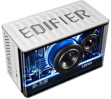 Edifier QD35 Tabletop Bluetooth Speaker, BT v5.3, 40W RMS, 60Hz - 40kHz, 3″ Mid-Bass & 1″ Silk Dome Tweeter, AUX & USB-A Inputs, 35W TurboGaN Fast Charging, White