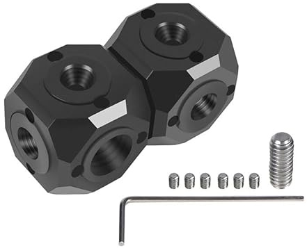 NovelGoal Screw Hole Bracket Magic Cubic Mount Adapter 1/4 3/8 Compatible with GoPro DSLR Cameras Cage Flash Microphone Monitor Tripod Bracket (Double Layer Cube B)
