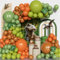 Dinosaurier Luftballons Bogen-Set, 167Pcs Grün Orange Braune Ballons Girlanden Set, Olivgrüne Salbeigrüne Luftballons Für Jungen, Dschungel Safari Dinosaurier Thema Wildspiel Geburtstags Dekorationen