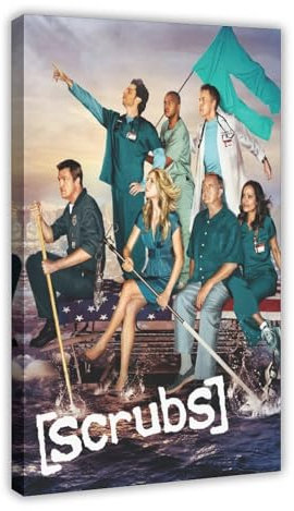 NEDOES Scrubs Poster Leinwand Poster Wandkunst Dekor Druck Bild Gemälde für Wohnzimmer Schlafzimmer Dekoration Rahmenstil 60 x 90 cm