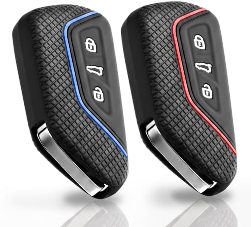 2 Stück Autoschlüssel Hülle für VW Golf 8 SEAT Skoda Cupra Schlüsselhülle | 3 Tasten Silikon Auto Schlüssel Hülle Kompatibel mit VW ID3, ID4, GTI GTE Schutz für Autoschlüssel Schutzhülle Cover Etui