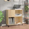 prissent Sonoma Meuble pour disques en chêne 84,5 x 38 x 89 cm en bois multicouche, armoire multicouche, étagère porte-CD, étagère en bois, buffet, salon, meuble TV, meuble pour CD, porte-disques