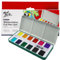 MONT MARTE Signature Aquarelle Set 13pc, vibrant, dans une boîte portable, y compris 3 puits de mélange et un pinceau à eau rond rechargea