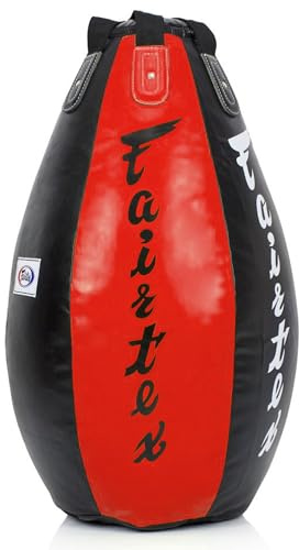 Fairtex HB15 Boxsack, Super Tear Drop, Rot-Schwarz, ungefüllt