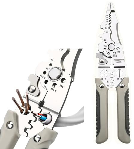 GodbTG Multifunctional Wire Stripper Crimper Cable Cutter Pliers, Electric Wire Stripper, Stainless Steel Wire Stripper
