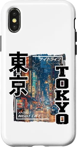 Hülle für iPhone X/XS Tokyo City Retro Japan Ästhetik Straßen von Tokio