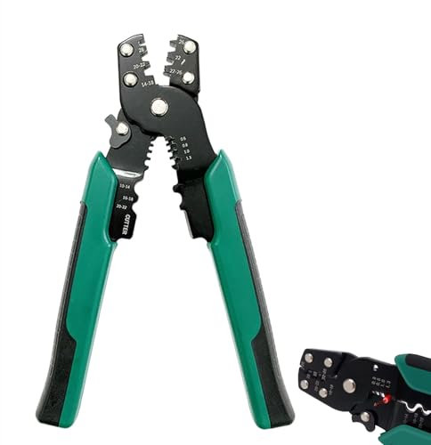 Pinza Crimpatrice, Attrezzo Crimpare, Pinza a Crimpare, Strumento Crimpatura Capicorda, Pinze Crimpatrici per Connettori Elettrici, Tagliacavi/Spelacavi/Pinza Crimpatrice 3in1, per Crimpare, Tagliare