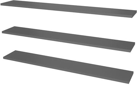 SoDREAMER 3 Stück Laminierte Platte 18 mm, 20 x 120 cm Anthrazit | Hängeregalen | | Bücherregale | Dekoratives | Regale für Wohnzimmer, Büro, Schlafzimmer, Kinderzimmer | ABS-Kante