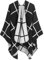 DiaryLook Damen Poncho Schal Winter Cardigan Übergroße Cape Elegant Poncho Für Frauen Umhang Damen Warm Geschenk Für Mutter Schwarz und Grau