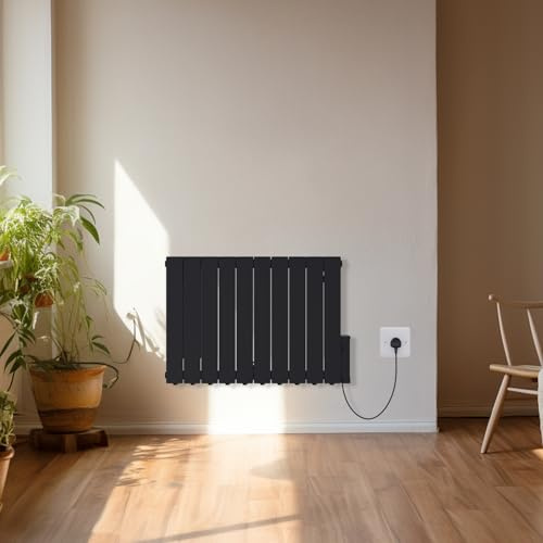 NRG 1800W Electric Oil Filled Radiator LCD Display with Timer Black