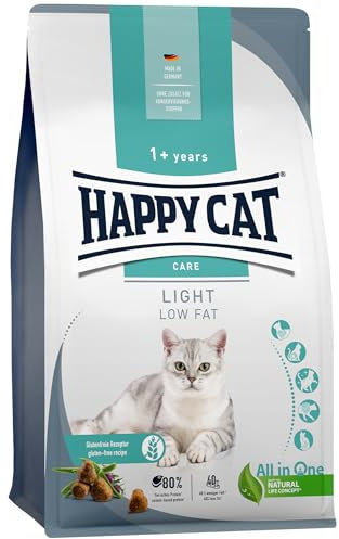 Happy Cat - Care Adult Light M-Serie - Low fett Trockenfutter für Katzen & Kater - weniger Fett - 10 kg