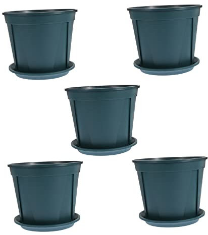 TINEASUR 5ensembles Coffret De Pots De Fleurs Plastique avec Soucoupes Contenants De Plantes Décoratifs pour Intérieur Et Extérieur pour Fleurs Succulentes Et Plantes Pot