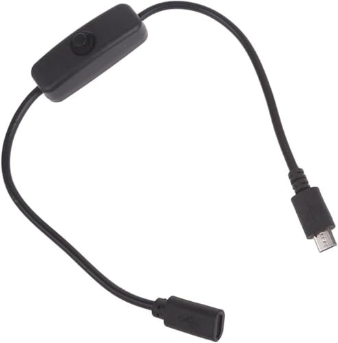GANPUB Cable de extensión micro USB negro con interruptor de cable de extensión micro USB hembra a macho para otros dispositivos alimentados por micro USB