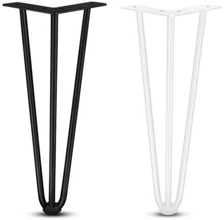 1 Pied De Table En Métal, Pieds En Épingle À Cheveux Tiges Solides Plus Épaisses À 3 Tiges, Pieds De Meubles Avec Protections De Sol, Pour Table Basse, Meuble Bas, Meuble TV(Noir,90cm/35.4in)