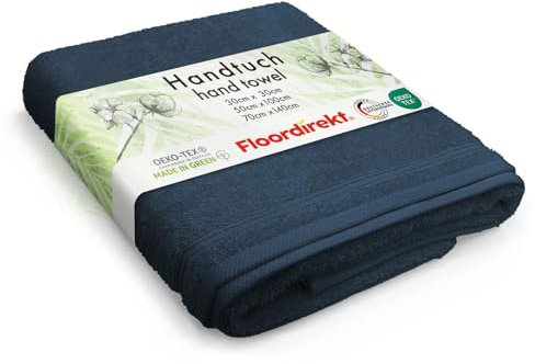 Floordirekt Handtuch aus 100% Baumwolle, 70 x 139 cm Türkis, Oeko-Tex 100 Zertifiziert, Badetuch, Saunahandtuch, Duschtuch, flauschig & schnelltrocknend, Towels, Gästehandtücher (Bay)