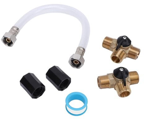 SEAFRONT Messing-T-Ventile RV-Warmwasserbereiter-Bypass-Kit 1/2 Zoll NPT mit Robusten Messingventilen mit Männlichen und Weiblichen Anschlüssen