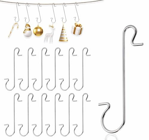 Christmas Ornament Hooks Hangers, 100pcs Hooks for Christmas Decorations with Storage Box Perfect for Art Craft Christmas Tree & Home Party Decorations - Silver