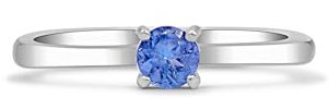 Tansanit Ring 925 Silber Edelmetall Schmuck Natürlich Monatsstein Dezember Edelstein Größenverstellbar 4 mm Naturstein Echtschmuck