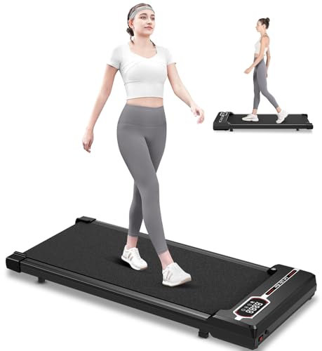 HomeFitnessCode Walking Pad Laufband - Laufpad für Zuhause unter Schreibtisch Elektrisches Treadmill Klein Laufbänder, Schwarz