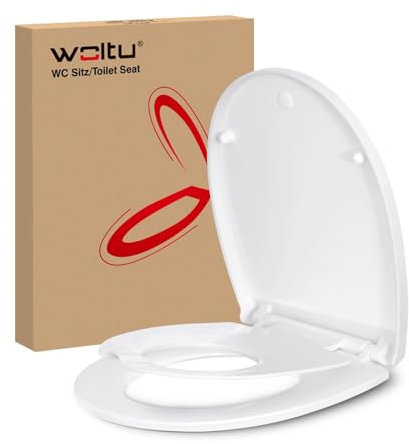 WOLTU WC Sitz Familien, Toilettensitz Kinder magnetisch, Toilettendeckel mit Absenkautomatik, Schnellverschluss, verstellbarer Scharniere, Duroplast, für Erwachsene Kinder