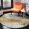 Yaaxinb Teppich Rund,Schwarz, Silber grau, Orange gelb abstrakt,Kurzflor Teppiche Moderner für Stuhl Sofa Wohnzimmer Schlafzimmer Kinderzimmer Couch, Yellow, 70 cm