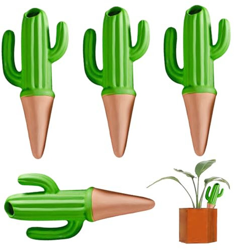 Yaoliucp Pinks d'arrosage en Terre Cuite, 4pcs 60 ML Mignons Cactus Auto-arrosage des Cactus, Plante réutilisable Waterer pour la Plante en Pot en Pot en intérieur