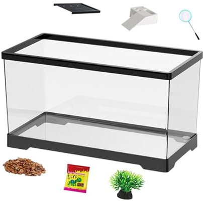 Schildkröten Aquarium Set | Reptilien Terrarium Set | Aquaterrarium Mit Bodenablauf Für Reptilien Amphibien Schlangen Geckos Chamäleons Frösche Schildkröten Und Fische