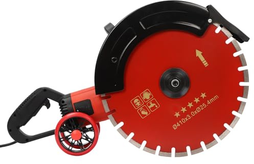 KANBCNG Elektrische Betonsäge Betontrennsäge mit Sägeblatt und Rollender Umlenkrolle Einstellbare MaxTiefe 165mm Ziegelsteinmaschine Steinschneider Steintrennmaschine Betonschneider